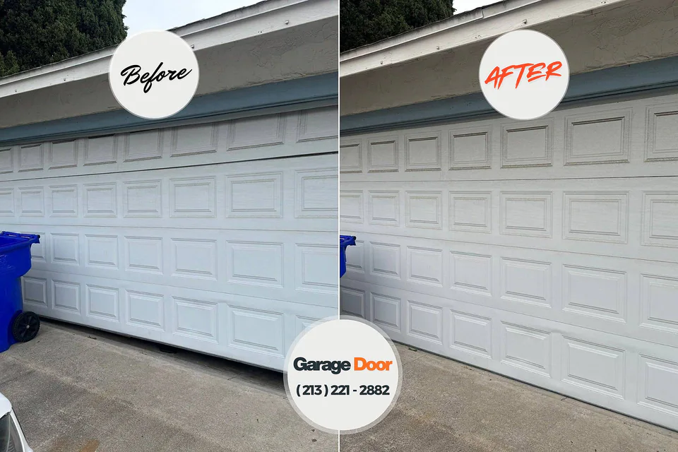 Before and after: garage door repair Dayton, IN